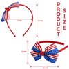 MEEDEE Fashion American Flag Bow Headband Bowknot Headband Big Bow Grosgrain Ribbon Hair Hoop Headband for Girls Toddlers Girls Kids Party Cosplay Costume Headwear Makeup Handmade Hair Band
