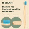 Isshah Kids Bamboo Toothbrushes Biodegradable Handle BPA Free Eco Friendly Children Size, Pack of 4