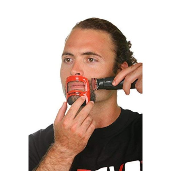 RevoGoatee Goatee Shaving Template - Shaping & Edge-up Tool for Goatee Trimming, Lineup - Grooming Kit for Men - One Size Fits All - Self Cut Guide - Use w/Beard Trimmer or Clipper - Barber Supplies