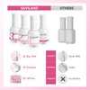 Saviland 8Pcs Dip Powder Liquid Set - 15ml/0.5oz Dip Powder Base and Top Coat, Actiator, Brush Saver, Nail File Nail Accessories for Dip Powder Nail Set