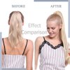 Rich Choices Claw Clip Ponytail Extension Human Hair 18 Inch Real Hair Ponytail Extension Balayage #60 Platinum Blonde 115g One Piece Clip In Long Ponytail Hair Extensions Straight For Women