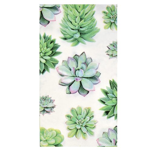 Gift Boutique 100 Cactus Paper Guest Towels for Bathroom Disposable Hand Towel Succulent Napkin for Decoupage Buffet Holiday Spring Mint Green Plants Decorations for Baby Shower Party Dinner