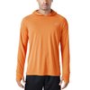 Willit Men's Sun Shirts UPF 50+ Protection Hoodie Rash Guard Shirt SPF UV Shirt Long Sleeve Fishing Outdoor Lightweight Orange XL