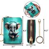 Yonlevres RFID Wallet Women Credit Card Holder, Cute Elephant Small Wallet with Keychain Zipper, Leather Credit Card Wallets Card Organizer Case RFID Blocking Accordion Gift