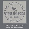 Novelty Dog Sign Waggy Tail Tavern, Eat Drink Have a Ball Reusable Craft Stencil/Template. (Small 7 X 7 inch (Image Dimensions 6 X 6))