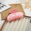 LILIE&WHITE Acrylic Bow Hair Clips For Women Pink Claw Clips With The Rhinestone Pattern In White Bow Hair Clip With Claw For Thick Hair Strong Hair Fix Claw Clips