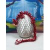 3D Printed Dragon with Dragon Egg, 12" Red and White Mushroom Dragon, Fidget ADHD Autism Toy, Executive Desk Toy D037-WE
