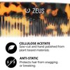 ZEUS 7.5" Handmade Large Hair Comb, Non-Static Acetate, Anti-Snag (Tortoiseshell) - Y12