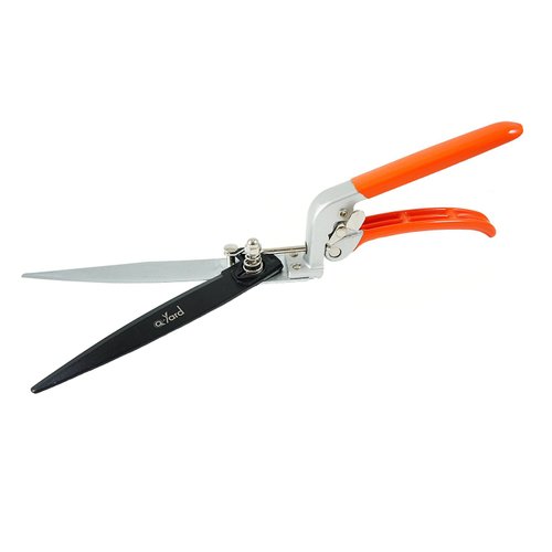 Q-yard QY-741F Flower Bed and Grass Shear - Extra Sharp Garden Hand Pruners, Easier Cutting, Comfortable Ergonomic, Less Effort - Gardening Scissors for Men & Women , Orange