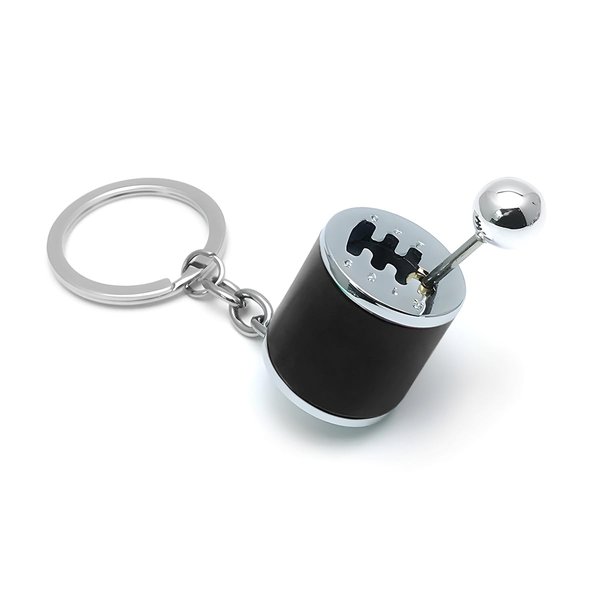 Osilly Gearbox Keychain, Six Speed Manual Transmission Stick Shift Keyring, Auto Part Creative Fidget Toy, Car Shifter Keyfob Automotive Key Chain Ring, Car Decoration Accessories (Black)