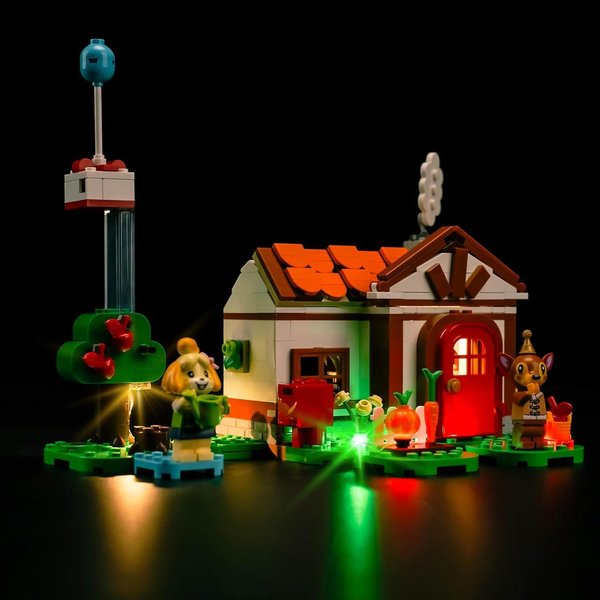 Bourvill LED Light for Lego Animal Crossing Isabelle’s House Visit 77049 Set, Classic Version Light Lighting Building Blocks Model Compatible with Lego 77049(Lights Only, No Model)