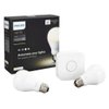 Philips Hue White A19 60W Equivalent Dimmable LED Smart Light Bulb Starter Kit, 2 A19 60W White Bulbs and 1 Bridge, Works with Alexa, Apple HomeKit, and Google Assistant (California Residents)