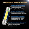 Anourney 6PCS 28mm 29mm 6614F Festoon LED Car Bulb, Extremely Bright 9-SMD 4014 chips 6641 6612F LED Bulb, Fit for Vanity Mirror Lights and Sun Visor Lights, 6000k White