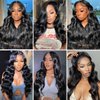 Human Hair Bundles 20 22 24 26 Inch 12A Body Wave Bundles Human Hair 100% Unprocessed Brazilian Virgin Hair 4 Bundles Human Hair Body Wave Human Hair Extensions Bundles Human Hair Natural Black