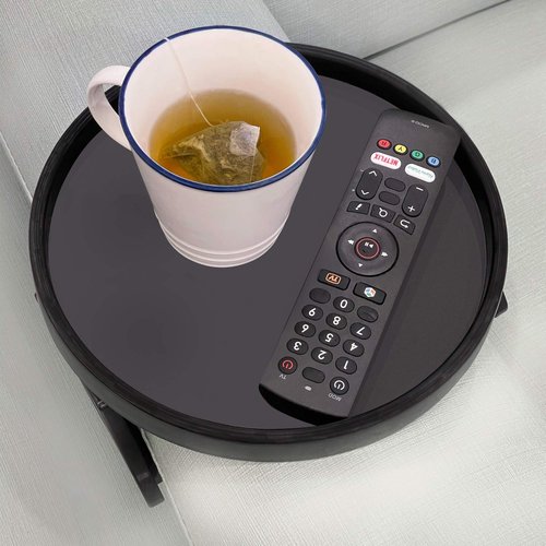 Pekokavo Sofa Arm Clip Tray, Side Table for Remote Controls/Drinks/Gamepads Holder (Black)