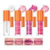 Hulyfw 4Pcs Hydrating Lip Glow Oil,Moisturizing Lip Oil Big Brush Head Long Lasting Hydrating Shimmery Transparent,Glass Lip Glow Oil Nourishing Repairing & Non-sticky Lip Gloss Makeup Set A