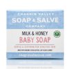 Chagrin Valley Soap & Salve Natural Organic Baby Soap - Unscented, Mild & Moisturizing Goat Milk & Honey Soap for Babies, Children, Sensitive Skin, Dry Skin, Eczema - 3.5 OZ Bar