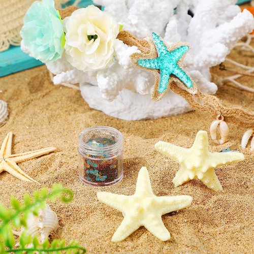 4 Pieces Mermaid Hair Accessories Starfish Hairband Starfish Hair Clips Makeup Glitter for Women Girls Mermaid Costume for Halloween Cosplay Party Favors
