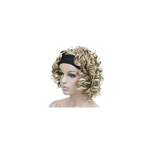 Lydell 12" Super Curly Wigs Blonde mix Synthetic Headband Wigs (27T613 Blonde mix)