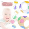 OSDUE 2 Packs Baby Teething Toy, Silicone Teething Mitten for Babies Over 3 Months Anti Dropping Wrist Hand Teethers Baby Chew Toys for Sucking Needs and Soothe Babies Sore Gums, BPA Free