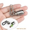 TISUR Portable Pill Cases, Metal Titanium Pill Holder Pocket Pill Box Keychain Waterproof Pill Bottle Medicine Organizer Case Container for Travel Purse Outdoor Camping