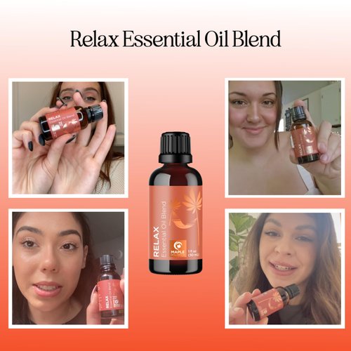 Relaxing Essential Oil Blend for Diffuser - Aromatherapy Blend of Essential Oils for Diffusers for Home and Travel Stress Support with Lavender Geranium Roman Chamomile and Ylang Ylang Diffuser Oils
