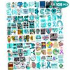 Generic 105 PCS PTSD Awareness Stickers Tattoos Teal Awareness Ribbon Veteran Party Decorations Supplies Favors Gifts for Kids Adults Men Women Prizes Rewards