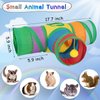 YUEPET 5.9" Guinea Pig Tunnels & Tubes Collapsible Pet 3 Way Play Tunnel Toys Small Animal Hideout Hideaway for Guinea Pig Chinchilla Ferret Hamster Rat