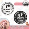 Hicarer 2 Pieces Fun New Parents Decision Coin Double Sided Decision Making Coin New Baby Pregnancy Gift for First Time Mommy Daddy Push Present for Christmas Thanksgiving Sliver and Black