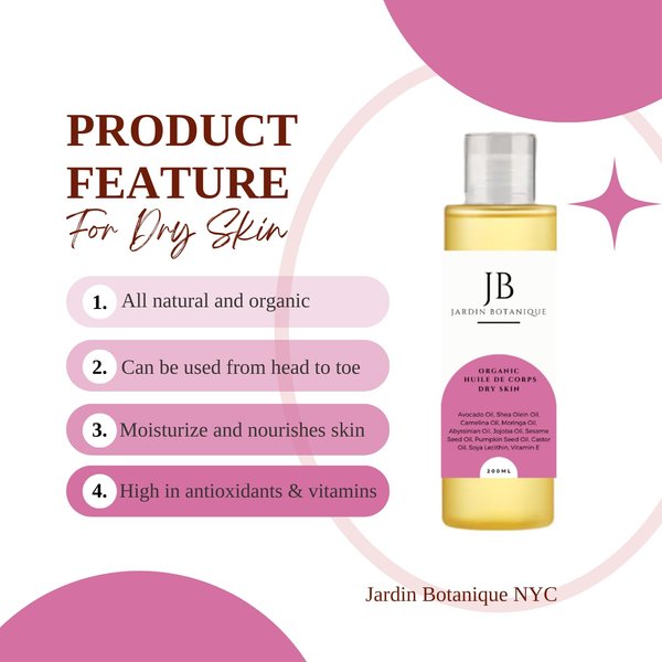 Organic Body Oil for Dry Skin 200ml