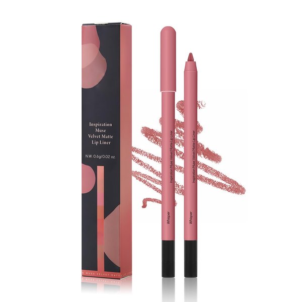 KISSIO Lip Liner,Creamy Lip Liner Pencil,Long Lasting Lip Liner with Sharpener,Matte Finish,Smooth and Soft,Non-Dry,Easy to Use,Cruelty free,0.02 oz(03#Whisper)