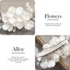 Jakawin Bride Flower Wedding Hair Piece Silver Pearl Hair Clip Rhinestone Crystal Headpiece Leaf Bridal Hair Accessories for Women FJ01 (1 Silver)