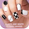 Makartt Gel Nail Polish Liner Set 8ML, 2 Color Nail Art Winter French Polish White Black for French Tip Swirl Draw Nail Soak Off UV Curing Built Thin Brush Manicure Set For Salon DIY