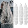 Sarannala Deep Wave Braiding Hair 28 Inch White Ocean Wave Crochet Hair 3 Packs Synthetic Long Curly Crochet Braids Hair Extensions for Black Women(28 Inch,60#)