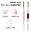 2Pcs Dual-Ended Nail Art Brush and Spatula Set - Pink & Black UV Gel Nail Tools for Poly Extension, Sculpture Gel - Manicure Design Kit for Salon & DIY Use