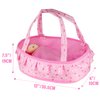 Baby Doll Cradle Bassinet Portable Doll Carrier Carry Bag Doll Bed,Baby Doll Accessories Playset,Soft Pillow Quilt Blanket Plush Bear,for 8-9-10-11-12 Inch Smaller Alive Baby Doll Pretend Play Toy