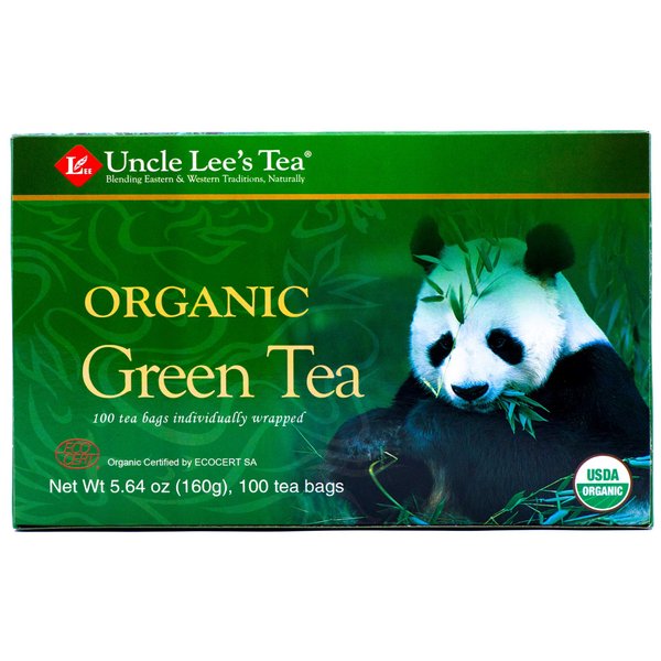 Uncle Lee's Organic Green Tea -- 100 Tea Bags net wt 5.64 oz (160g)