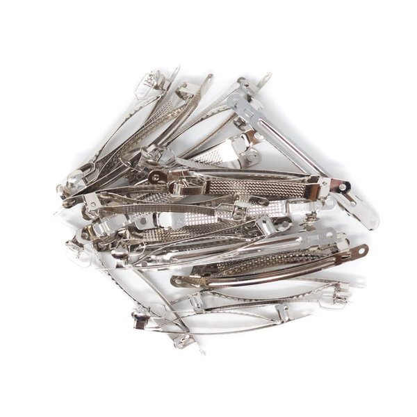 Premium Double Locking French Barrette Hair Clips, 80mm / 3 inches, Set of 25