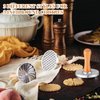 Wenqik 3 Pcs Cookie Stamps Round Metal Cookie Press Cutter Mold with Wooden Handle Cookie Embossing Stamp Mold Cookie Stamper Decorating Supplies for DIY Baking Cakes Pastries Easy to Use Gift Package