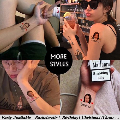 kullder 30pcs Final Fiesta Bachelorette Tattoos, Custom Bachelorette Party Tattoos, Bach, Mexico, Gold Cactus Boho, Cinco De Mayo, Fake Tattoos Carnival Birthday Party Temporary Colorful Tattoos