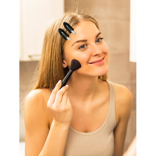 6Pcs No Bend Hair Clips- No Crease Hair Clips Styling Duck Bill Clips No Dent Alligator Hair Barrettes for Salon Hairstyle Hairdressing Bangs Waves Woman Girl Makeup Application (Black)