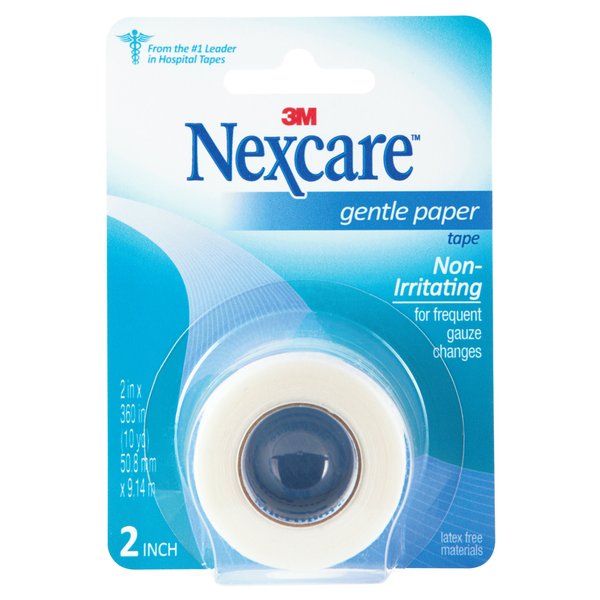 Nexcare Gentle Paper First Aid Tape, 2 Inches X 10 Yards, 0.1 Pound (Pack of 2)