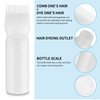 COMNICO Root Comb Applicator Bottle, 6 Ounce Plastic Squeeze Hair Dye Oil Applying Applicator Brush Cap with Graduated Scale, Portable Hair Color Dispenser (White)
