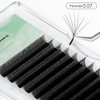 NATUHANA W Shaped Clover Eyelashes Extension 7D Premade Fans 0.07mm D Curl 9-15 Mixed Tray Volume Lash Cluster W Lashes Supplies Automatic Blooming Flower Lash Extensions (7D black;0.07 D, 9-15 MIX)