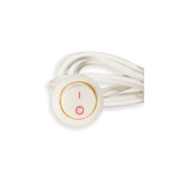 Tresco Lighting L-RDSW-2M-WH-1 12V DC Round On/Off Switch, White