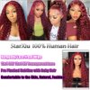 StarXiu Burgundy Deep Wave Lace Front Wigs Human Hair 13x4 Lace Frontal Curly Wigs for Women Pre Plucked with Baby Hair 180% Density 99J Curly Lace Front Wigs Human Hair 30 Inch