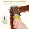Travel Blow Dryer Brush Dual Voltage Compact 10-Inch Mini Hot Air Brush Portable and Travel-Friendly Styling Tool 2 Inch Oval One Step Hair Dryer and Volumizer