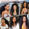 LEOSA Kinky Curly Ponytail Extension for Black Women Black Drawstring Ponytail Synthetic Long Afro Kinky Ponytail Extension Deep Curly Instant Clip Hair Ponytail 26inch