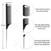 Rat Tail Combs and Hair Clips: 3Pcs Rat Tail Combs，Parting Comb for Braids, Metal Long Steel Pin Rat Tail Teasing Combs and 7Pcs Alligator Styling Sectioning Clips of Professional Hair Salon Quality