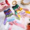 Mimorou 16 Pcs Satin Hair Bows for Women Silky Hair Clip Hair Ribbon Clip Ponytail Holder Accessories Double Tassel Slides Metal Clips Hair Bow for Women Girls Toddlers Teens Kids